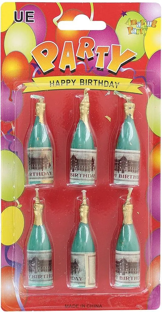 Свеча праздничная "Happy Birthday" 6 шт