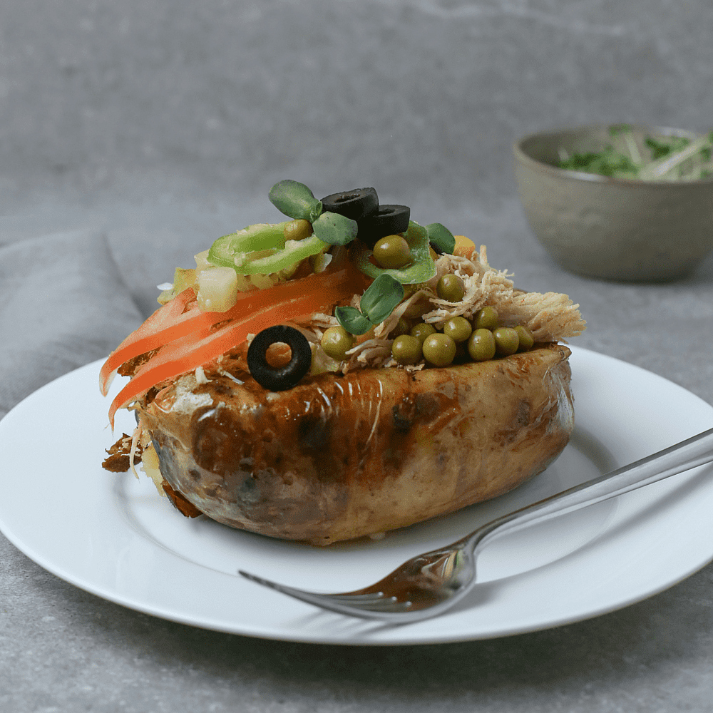 Stuffed potatoes with chicken 