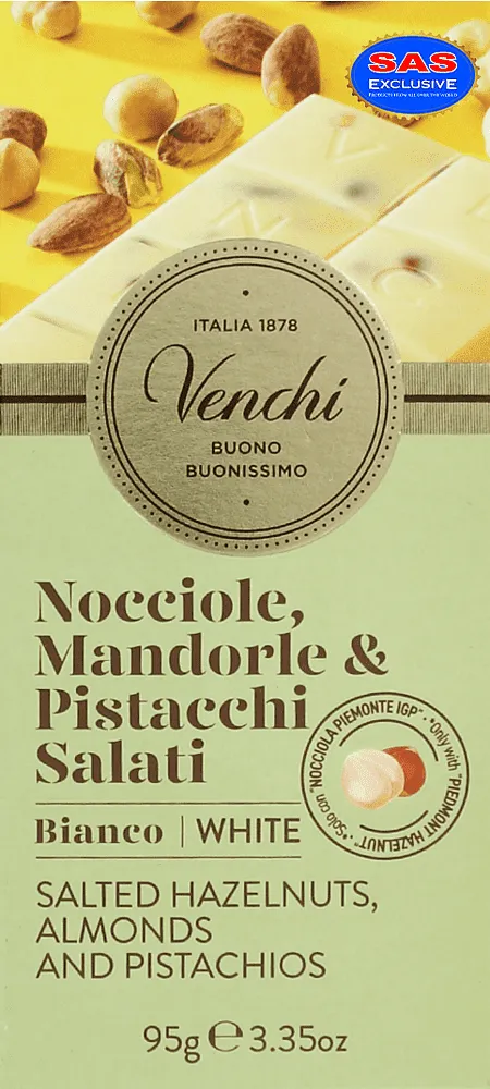 White chocolate bar with nuts "Venchi Buono Buonissimo" 95g