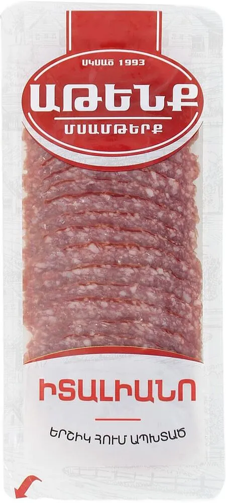 Raw smoked sliced sausage ''Atenk Italiano'' 90g
