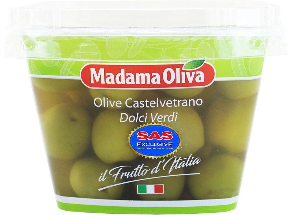 Оливки зеленые с косточкой "Madama Oliva" 480г