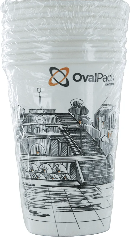 Disposable paper cups "Oval Pack" 6 pcs
