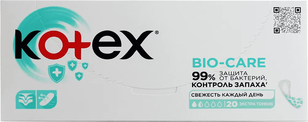 Daily pantyliners "Kotex Bio Care" 20 pcs