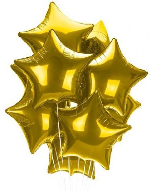 Helium gas Balloons, golden 10 pcs 