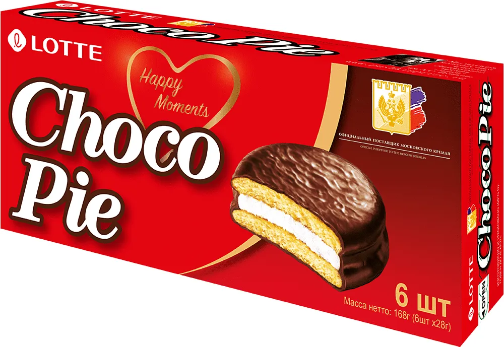 Cookies coated with chocolate "Choco Pie Lotte" 168g