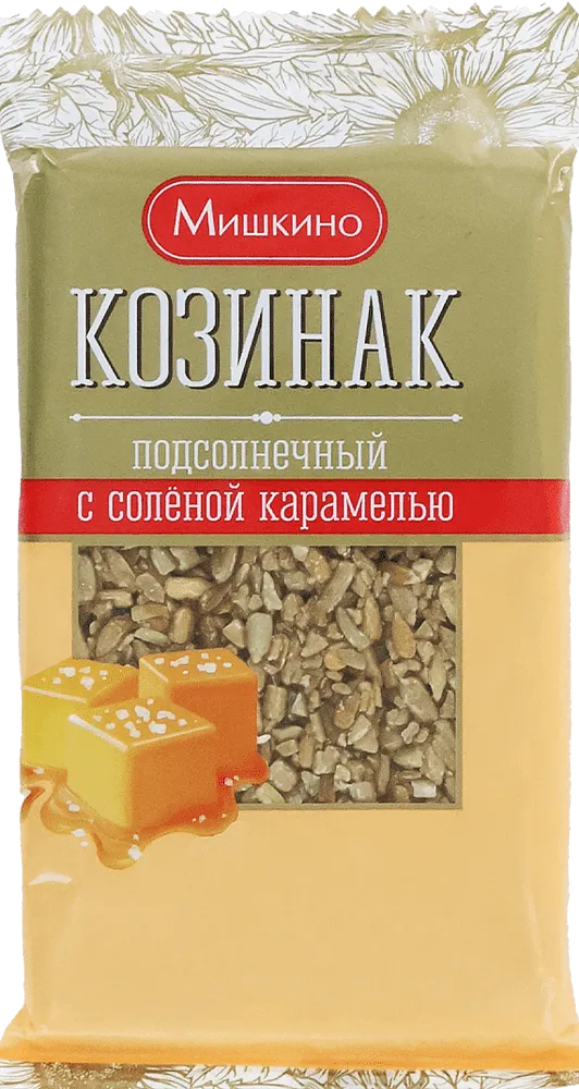 Sunflower honey bar with caramel "Mishkino" 150g
