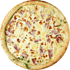 Pizza with egg and bacon