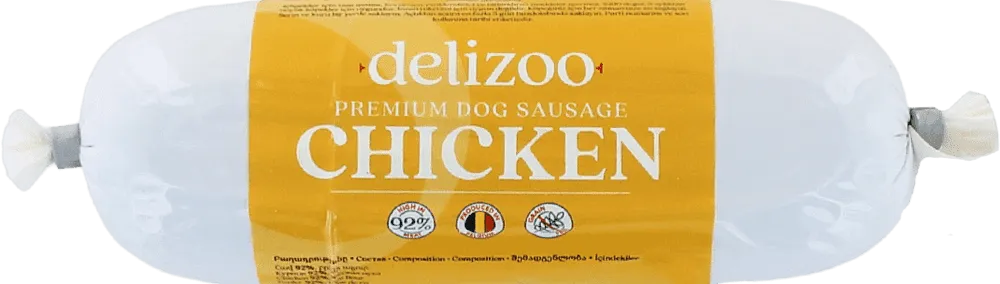 Chicken-flavored dog sausage "Delizoo Premium" 200g
