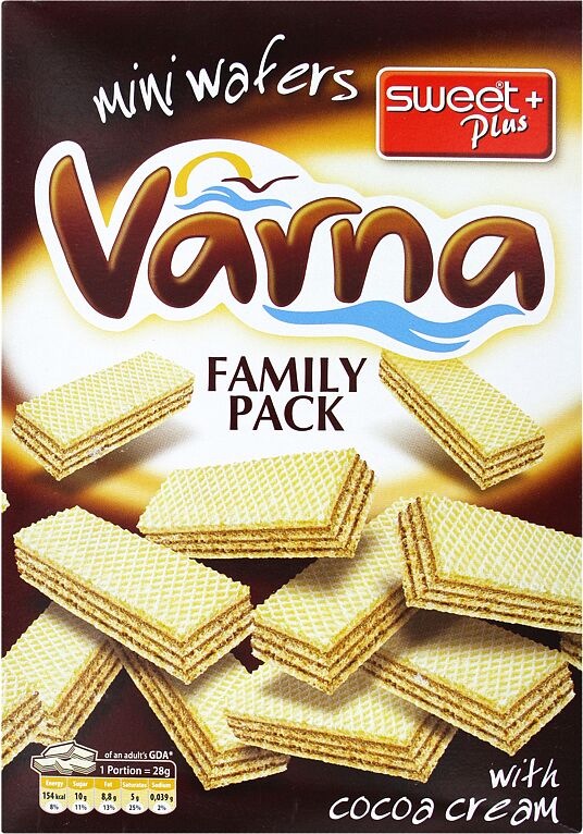Вафли с начинкой какао "Varna Family Pack" 260г