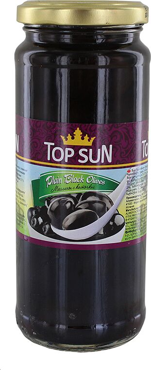 Оливки черные "Top Sun" с косточкой 340мл