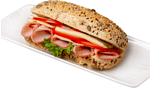 Сэндвич с филе, хлеб с семенами