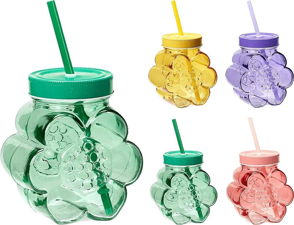 Glass with a straw 1 pcs
