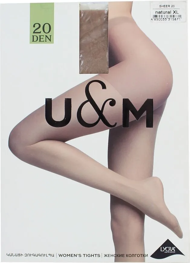 Tights "U&M 20 Den XL" Natural
