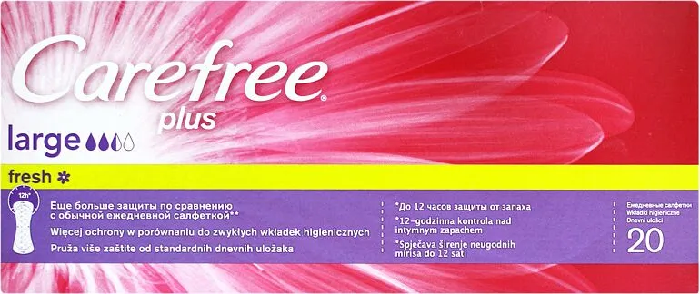 Daily pantyliners "Carefree Large Fresh" 20pcs 
