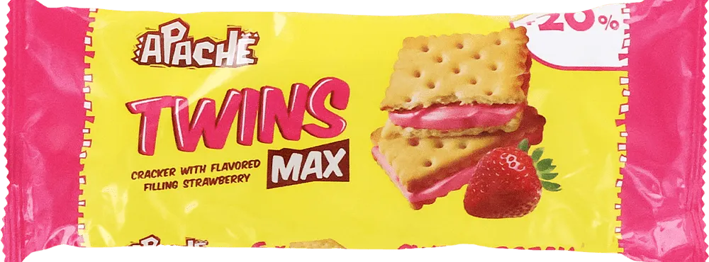 Crackers with strawberry filling "Apache Twins Max" 90g