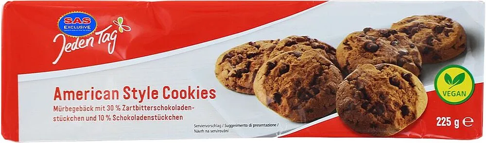 Cookies with chocolate "Jeden Tag Vegan" 225g

