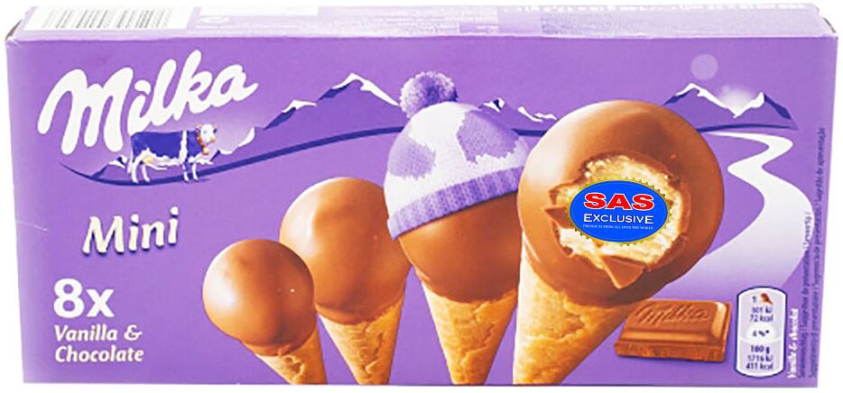 Vanilla ice-cream "Milka Mini" 8×17.5г