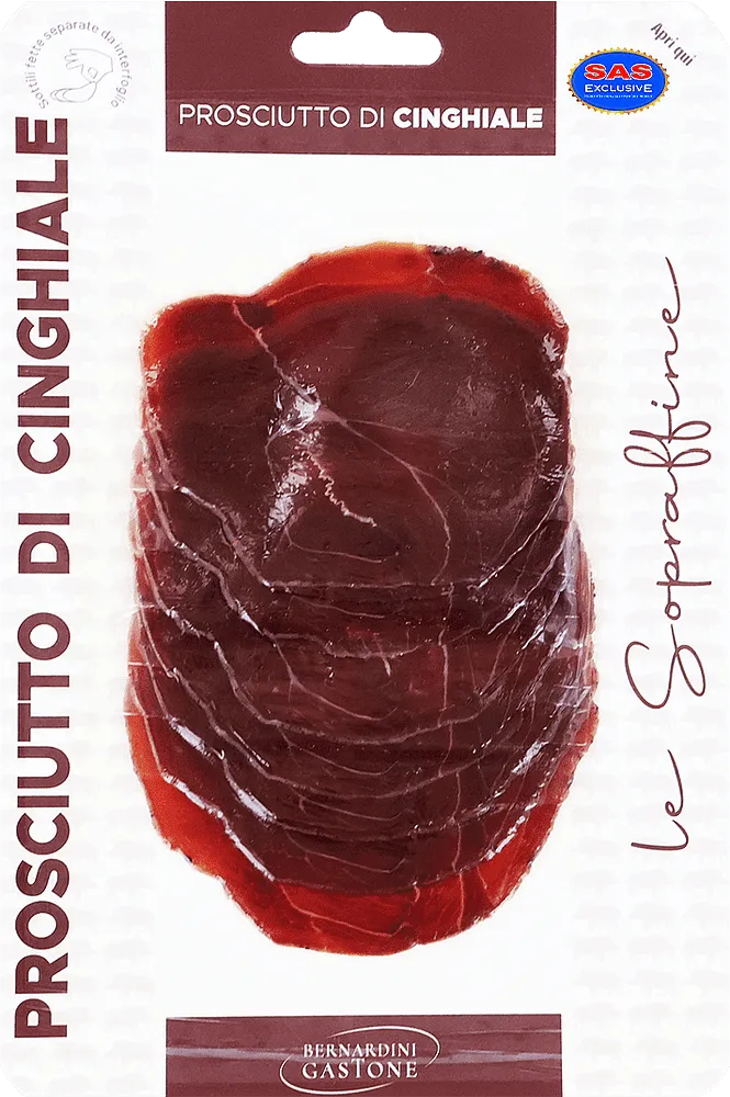 Պրոշուտո վայրի խոզի մսից, կտրտած «Bernardini Gastone Prosciutto Di Cinghiale» 0.070կգ
