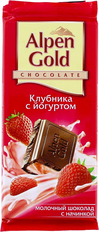 Chocolate war with strawberry yoghurt ''Alpen Gold'' 90g