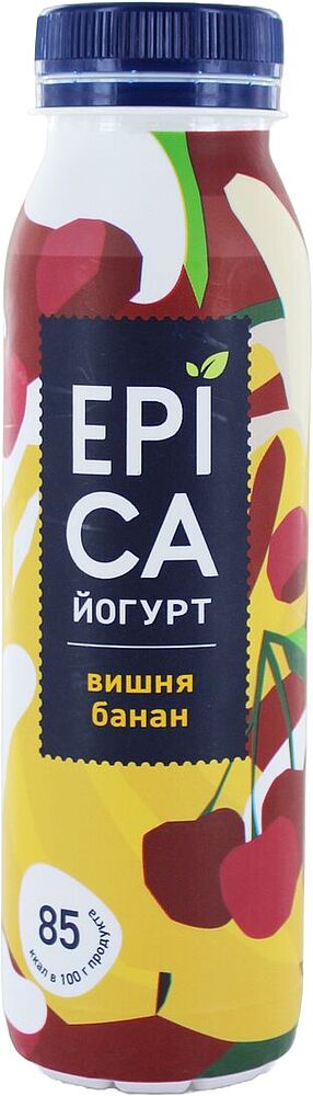 Йогурт питьевой с вишней и бананом "Epica" 260г, жирность 2.5%

