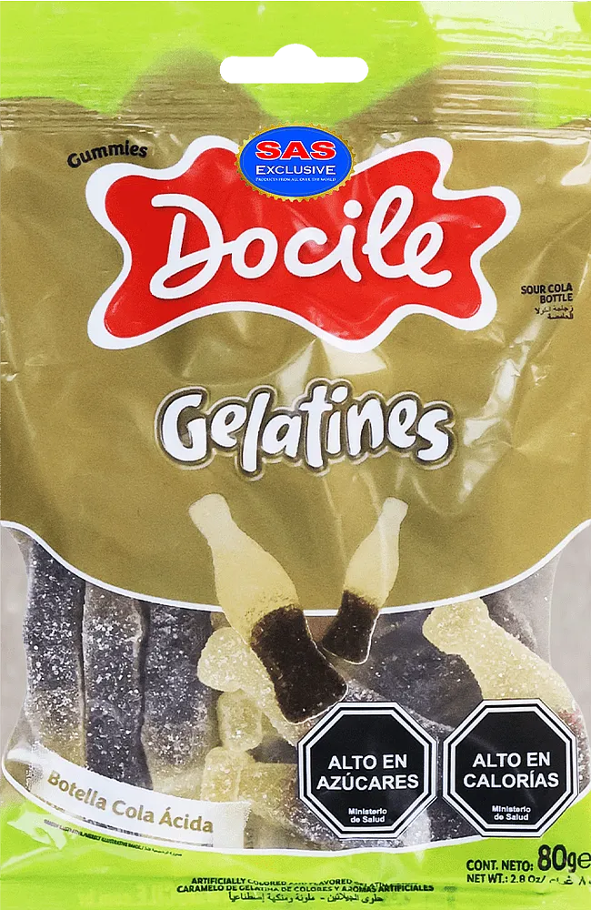 Jelly candies "Docile Gelatines Botella Cola Acida" 80g
