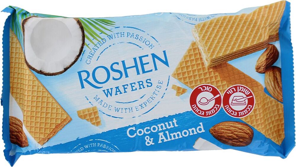 Wafer with coconut & almond "Roshen" 216g