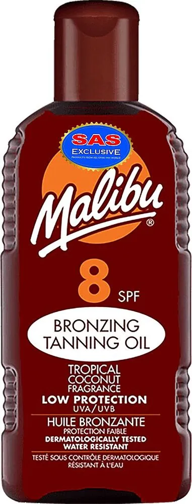 Tanning оil "Tropic by Malibu Bronzing Tanning Oil 8 SPF" 200ml

