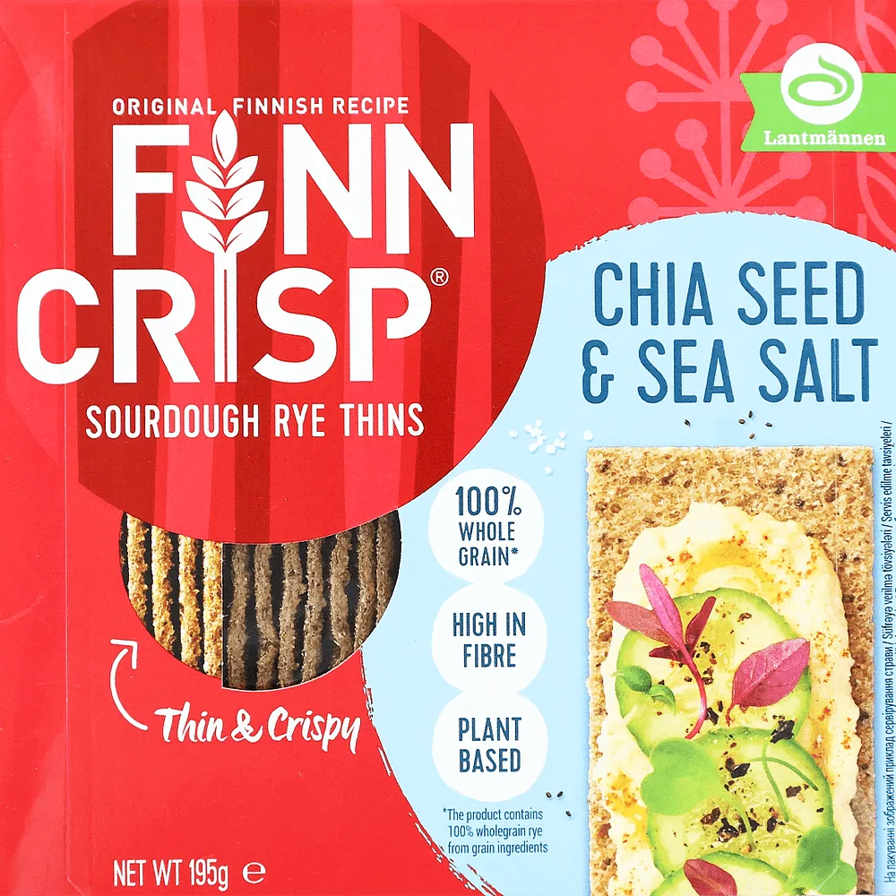 Rye crispbread "Finn Crisp Chia Seed & Sea Salt" 195g
