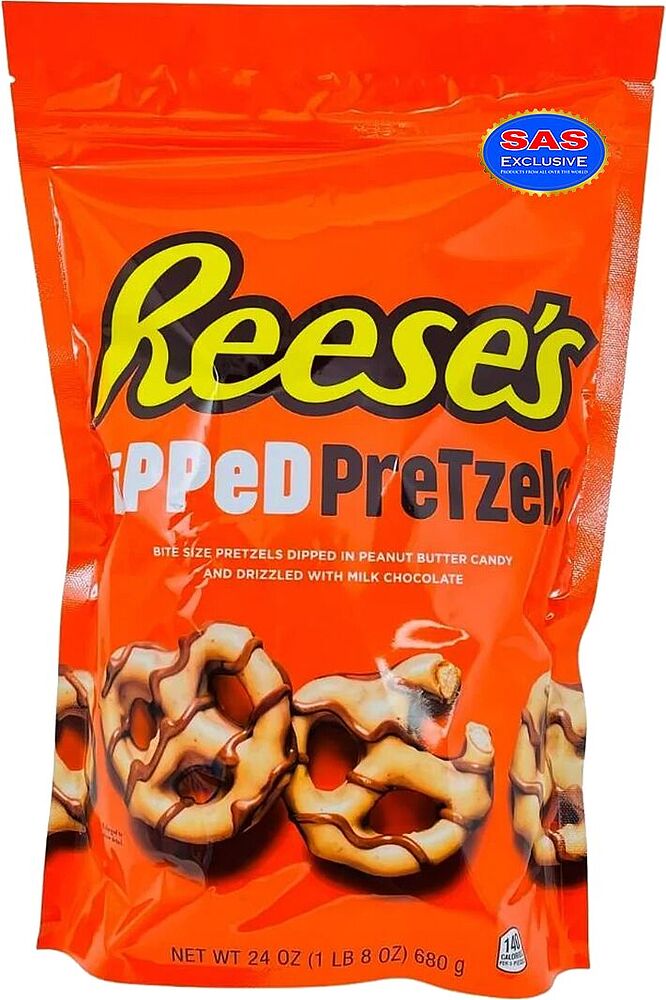 Pretzels with peanut butter & chocolate 