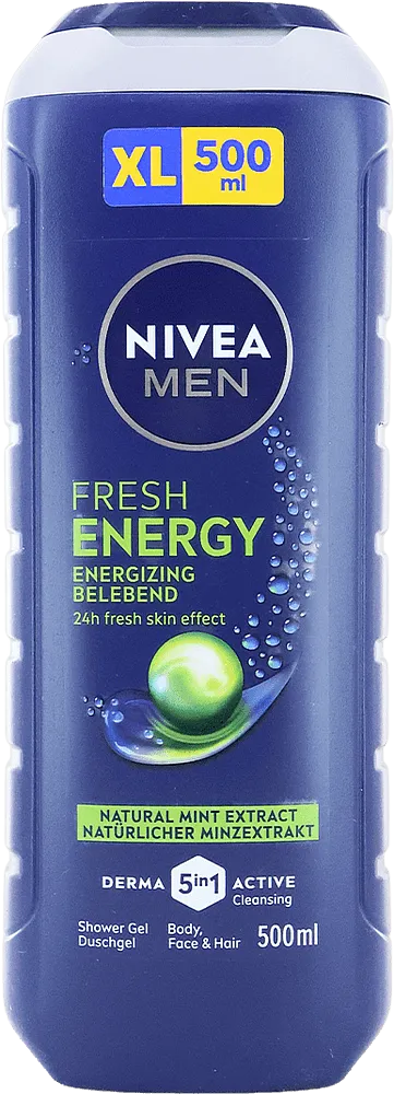 Լոգանքի գել «Nivea Men Fresh Energy 5 in 1» 500մլ