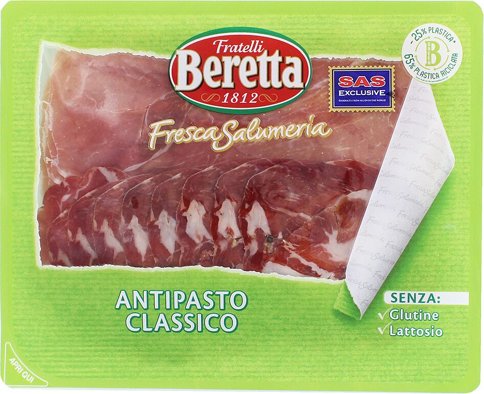 Sliced prosciutto "Beretta Antipasto Classico" 120g