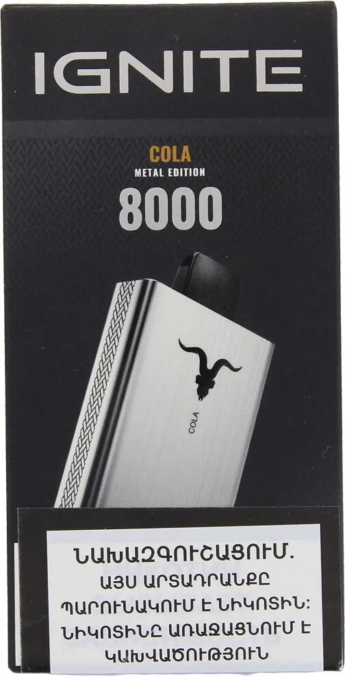 Electric pods with cola flavor "Ignite" 8000 puffs
