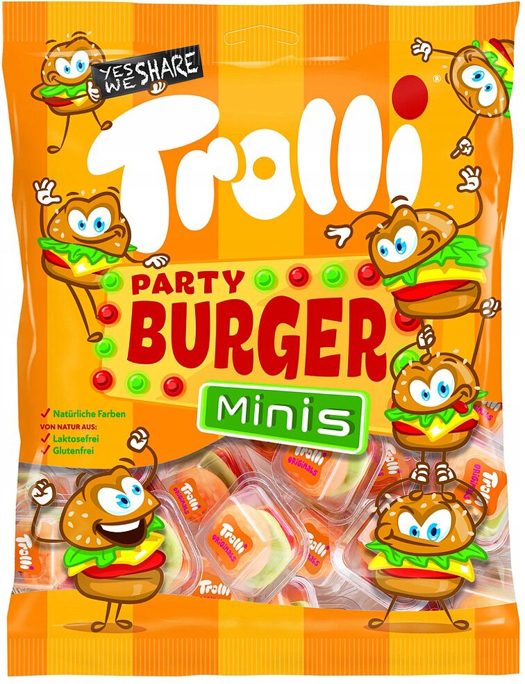 Դոնդողե կոնֆետներ «Trolli Party Burger Minis» 170գ

