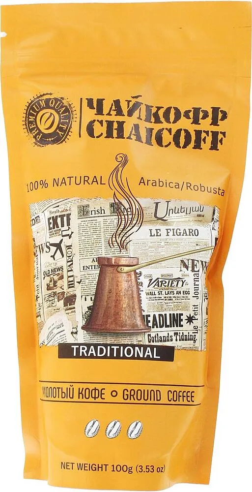 Ground coffee "Chaicoff Traditional" 100g
