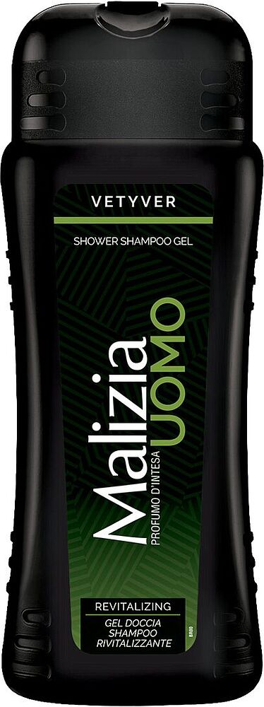 Shampoo-shower gel "Malizia Uomo Vetyver" 500ml