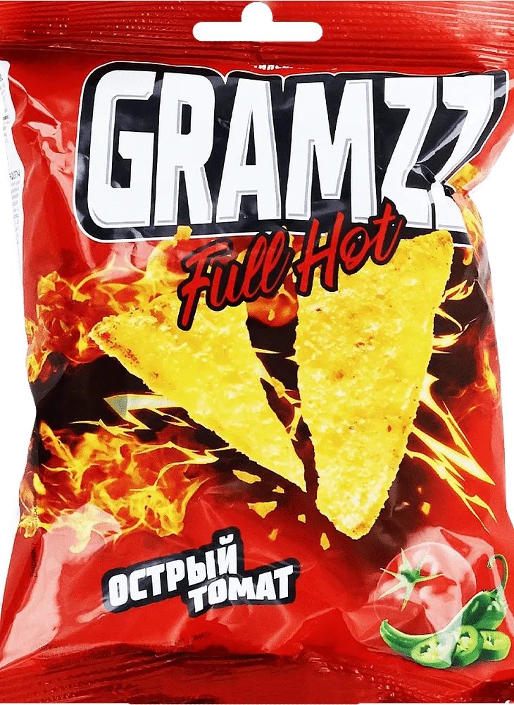 Hot tomato flavored chips "Gramzz Full Hot" 55g
