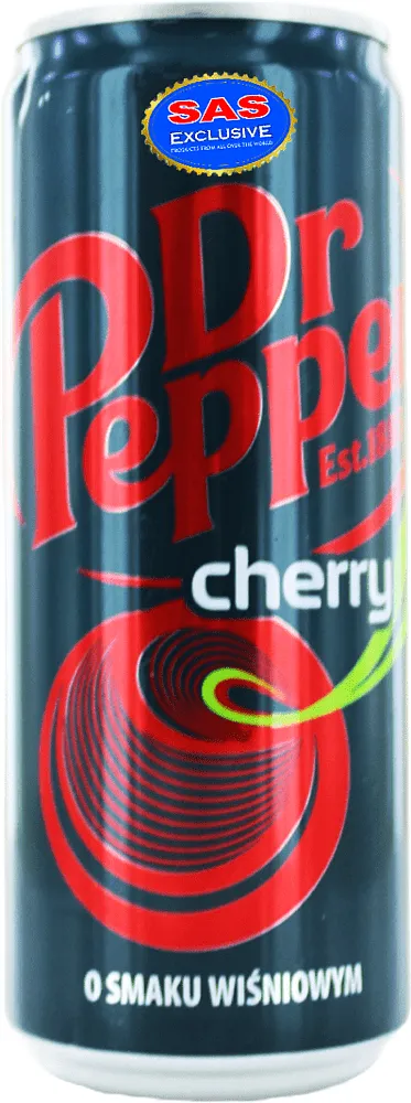 Refreshing carbonated cherry flavored drink "Dr. Pepper" 355ml 