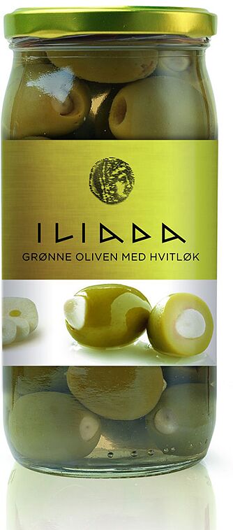 Оливки зеленые с чесноком "Iliada" 370г
