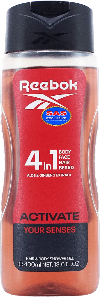 Shower gel "Reebok Activate Your Senses 4 in 1" 400ml
