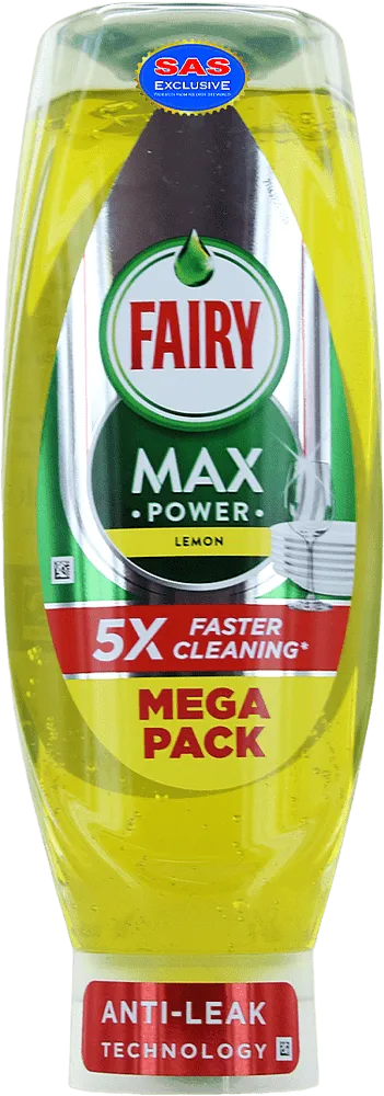 Dishwashing liquid "Fairy Max Power Lemon" 730ml
