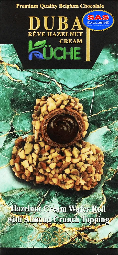 Wafer rolls with hazelnut cream "Kuche Dubai" 80g
