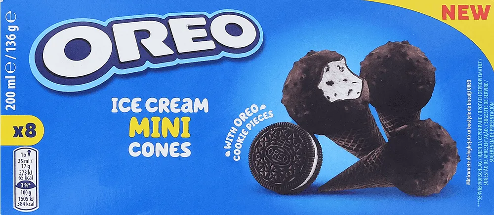 Ice-cream with cookies pieces "Oreo Mini Cones" 136g