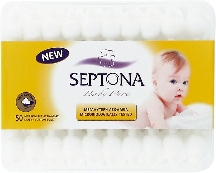 Փայտիկներ բամբակյա «Septona Baby Pure» 50 հատ