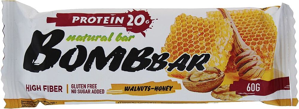 Բատոն սպիտակուցային «Bombbar Walnut-Honey» 60գ
