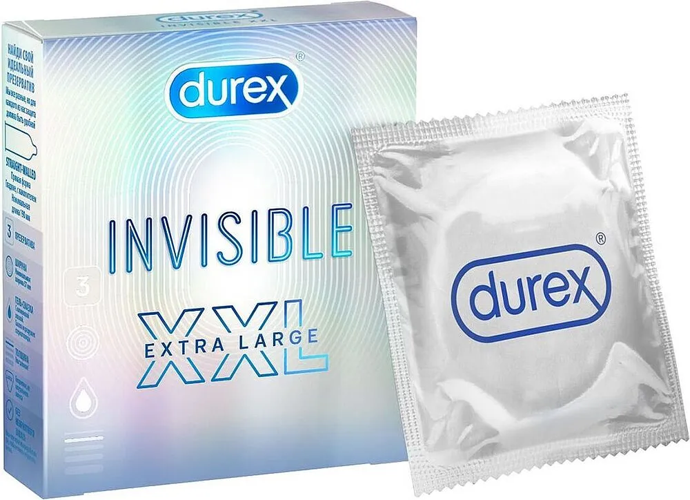 Condoms "Durex Invisible XXL" 3pcs
