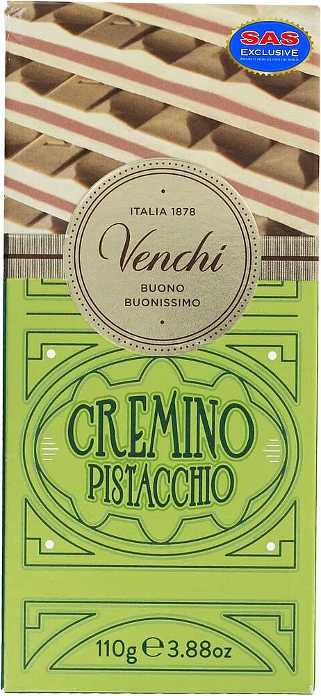 Chocolate bar with pistachio paste "Venchi" 110g
