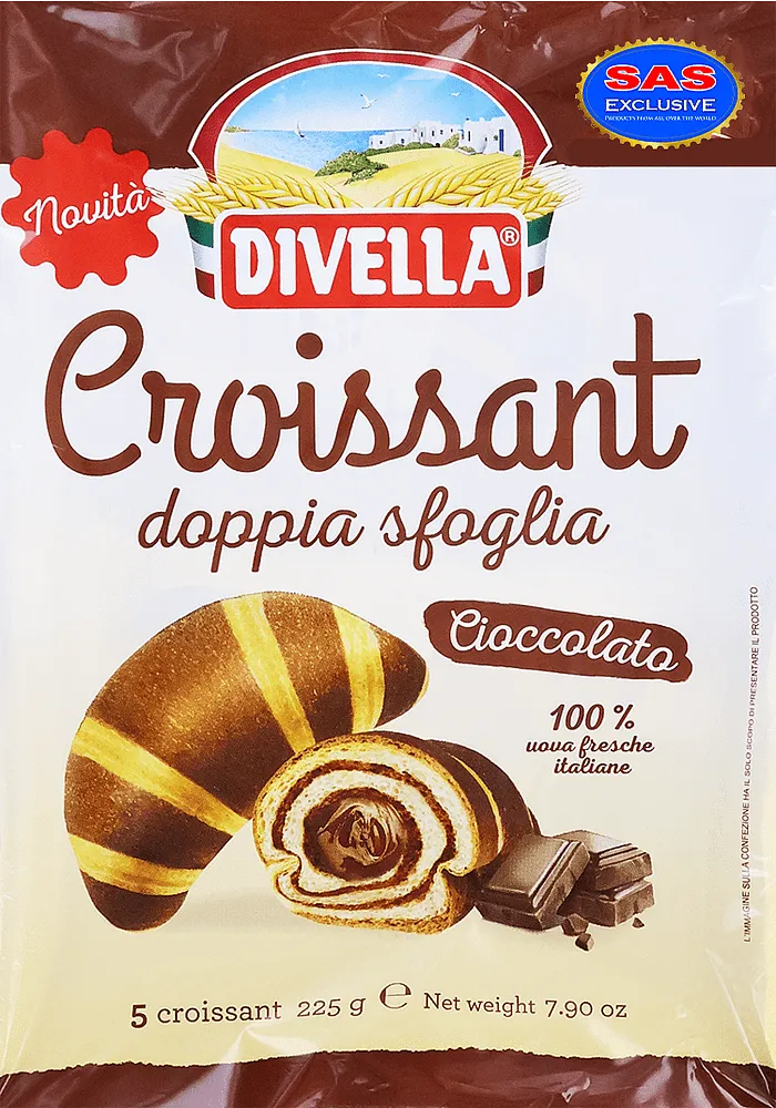 Կրուասան շոկոլադի միջուկով «Divella Cioccolato» 225գ
