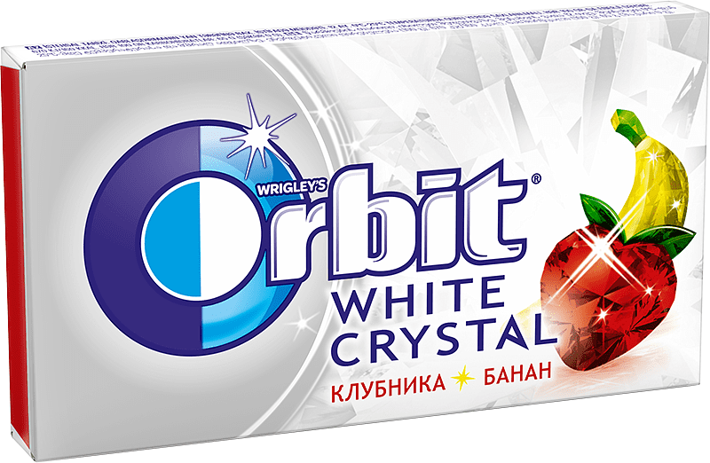 Жевательная резинка "Orbit White Crystal" 20.8г Клубника и Банан