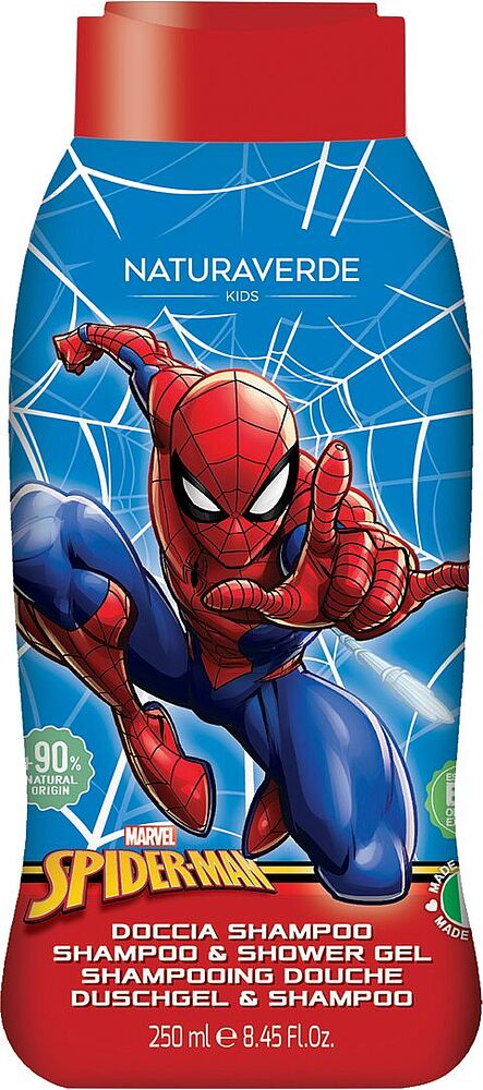 Շամպուն-լոգանքի գել մանկական «Naturaverde Bio Spiderman» 250մլ
