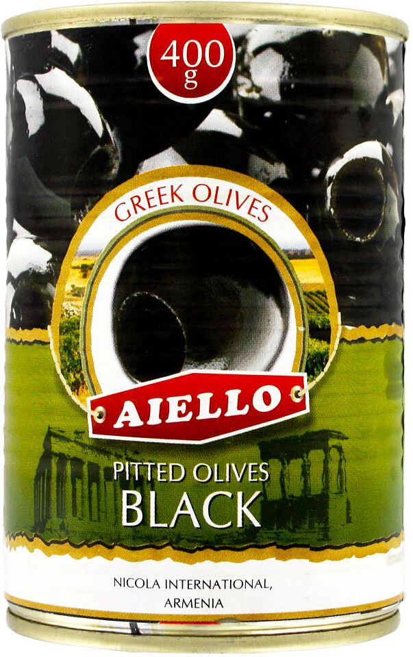 Оливки черные "Aiello" без косточкой 400г